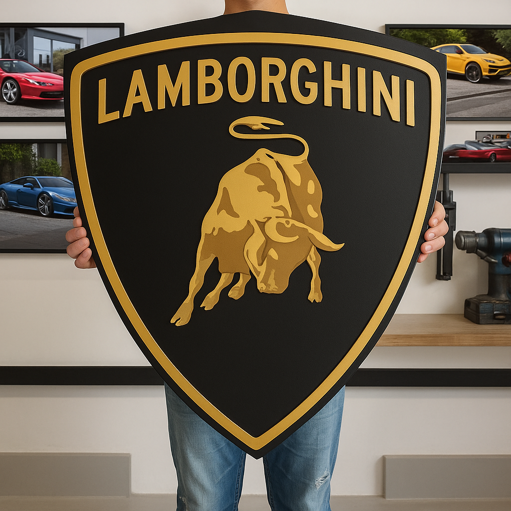 "Prachtige Supercar Logo Wandkunst Collectie: Met Ferrari, Lamborghini, Pagani, Maserati en Meer - Verrijk uw Ruimte met Iconische Autodesigns"